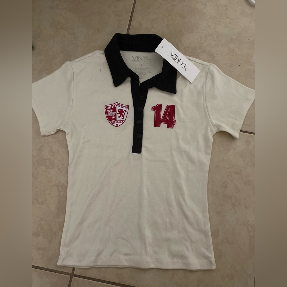 NWT Vinyl New York National Champion Brooklyn Polo Shirt Large